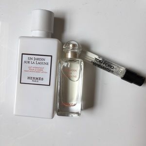 Hermès la lagune + tom Ford ombré leather samples